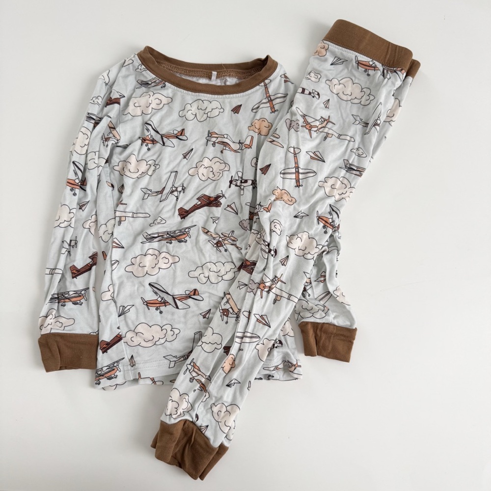 Bamboo airplane pajamas 2-3y